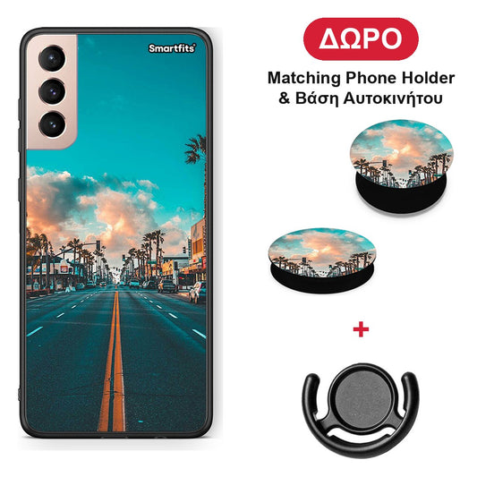 Landscape City - Samsung Galaxy S21+ θήκη + Δώρο Phone Holder & Βάση Αυτοκινήτου