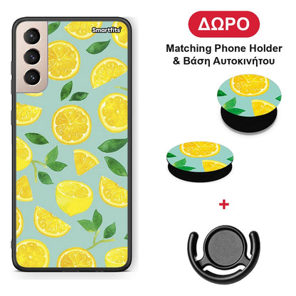 Lemons - Samsung Galaxy S21+ θήκη + Δώρο Phone Holder & Βάση Αυτοκινήτου