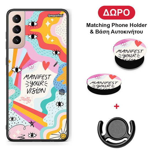 Manifest Your Vision - Samsung Galaxy S21+ θήκη + Δώρο Phone Holder & Βάση Αυτοκινήτου