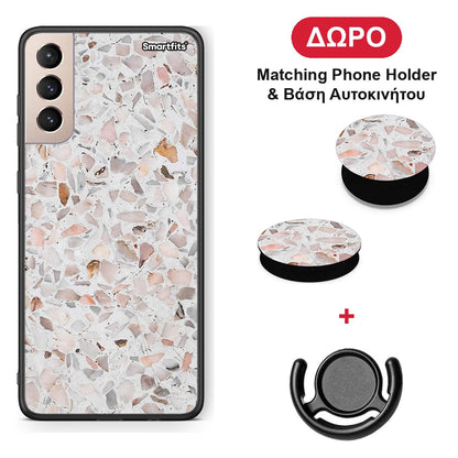 Marble Terrazzo - Samsung Galaxy S21+ θήκη + Δώρο Phone Holder & Βάση Αυτοκινήτου
