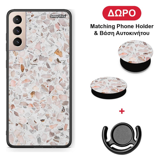 Marble Terrazzo - Samsung Galaxy S21+ θήκη + Δώρο Phone Holder & Βάση Αυτοκινήτου