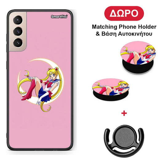 Moon Girl - Samsung Galaxy S21+ θήκη + Δώρο Phone Holder & Βάση Αυτοκινήτου