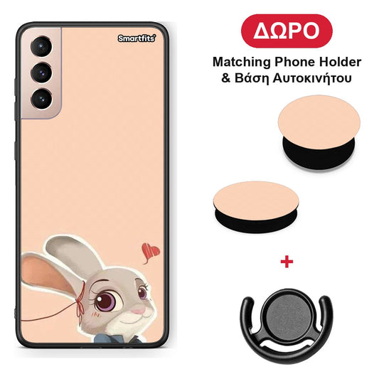 Nick Wilde And Judy Hopps Love 2 - Samsung Galaxy S21+ θήκη + Δώρο Phone Holder & Βάση Αυτοκινήτου