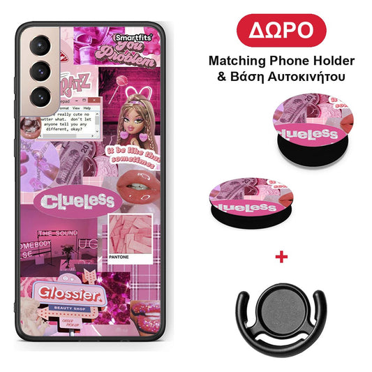 Pink Love - Samsung Galaxy S21+ θήκη + Δώρο Phone Holder & Βάση Αυτοκινήτου