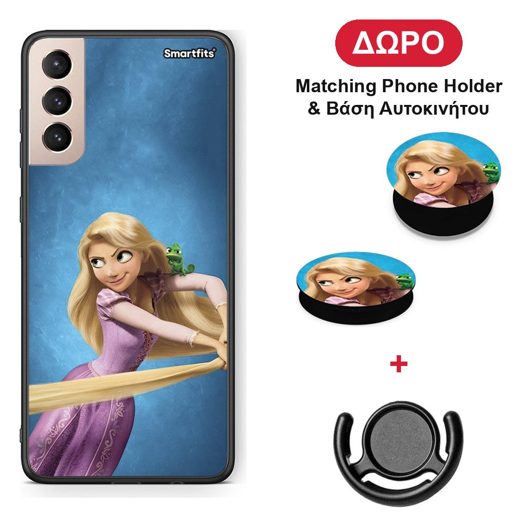 Tangled 2 - Samsung Galaxy S21+ θήκη + Δώρο Phone Holder & Βάση Αυτοκινήτου