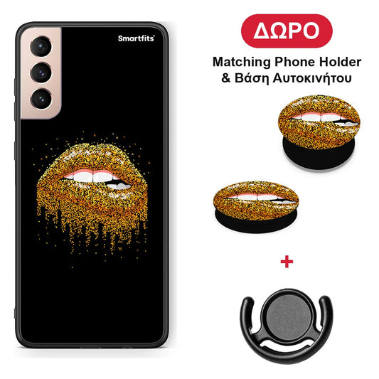 Valentine Golden - Samsung Galaxy S21+ θήκη + Δώρο Phone Holder & Βάση Αυτοκινήτου