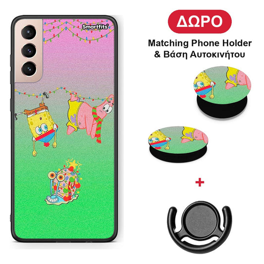 Xmas Lights - Samsung Galaxy S21+ θήκη + Δώρο Phone Holder & Βάση Αυτοκινήτου