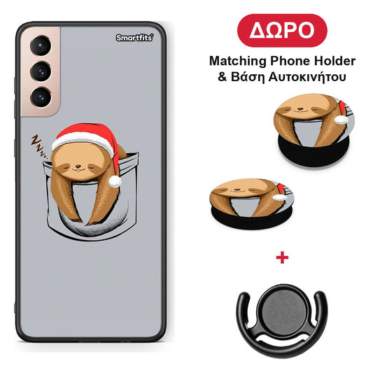 Xmas Zzzz - Samsung Galaxy S21+ θήκη + Δώρο Phone Holder & Βάση Αυτοκινήτου