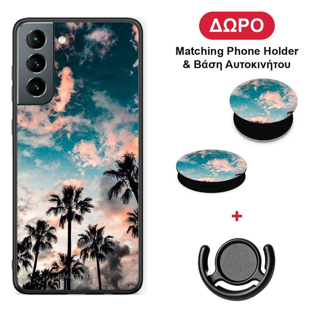 Summer Sky - Samsung Galaxy S21 θήκη + Δώρο Phone Holder & Βάση Αυτοκινήτου