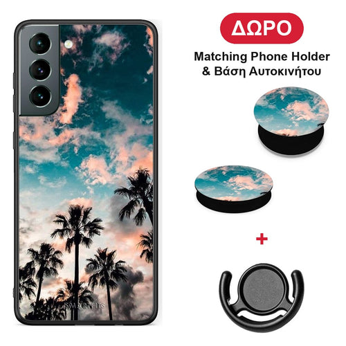 Summer Sky - Samsung Galaxy S21 θήκη + Δώρο Phone Holder & Βάση Αυτοκινήτου