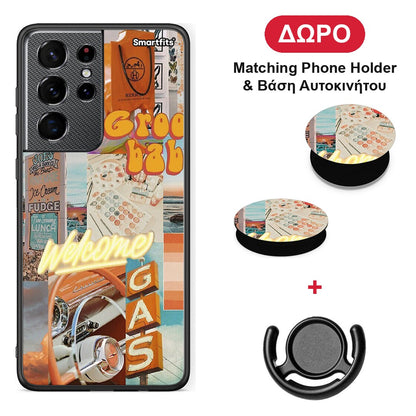 Groovy Babe - Samsung Galaxy S21 Ultra θήκη + Δώρο Phone Holder & Βάση Αυτοκινήτου