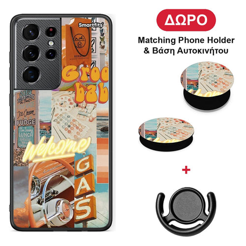 Groovy Babe - Samsung Galaxy S21 Ultra θήκη + Δώρο Phone Holder & Βάση Αυτοκινήτου