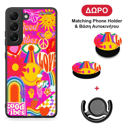 Hippie Love - Samsung Galaxy S22 θήκη + Δώρο Phone Holder & Βάση Αυτοκινήτου