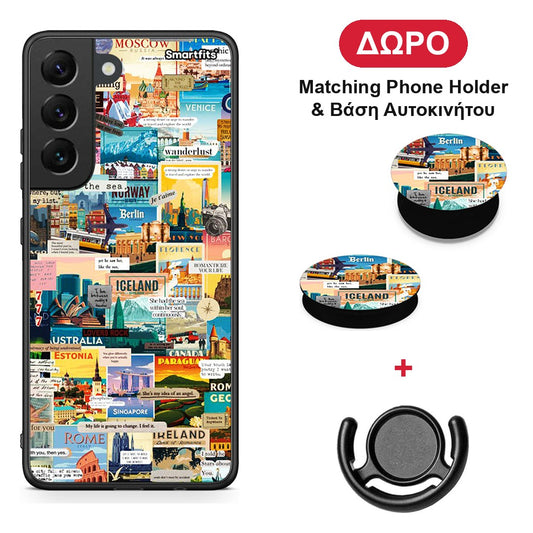 Live To Travel - Samsung Galaxy S22 θήκη + Δώρο Phone Holder & Βάση Αυτοκινήτου