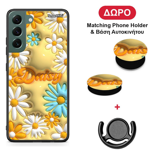Bubble Daisies - Samsung Galaxy S22 Plus θήκη + Δώρο Phone Holder & Βάση Αυτοκινήτου