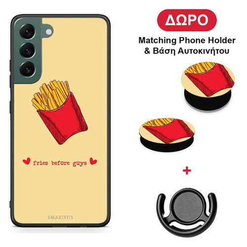 Fries Before Guys - Samsung Galaxy S22 Plus θήκη + Δώρο Phone Holder & Βάση Αυτοκινήτου