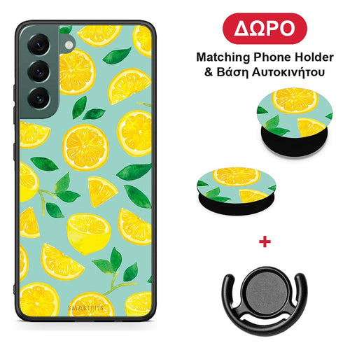Lemons - Samsung Galaxy S22 Plus θήκη + Δώρο Phone Holder & Βάση Αυτοκινήτου