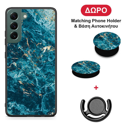 Marble Blue - Samsung Galaxy S22 Plus θήκη + Δώρο Phone Holder & Βάση Αυτοκινήτου