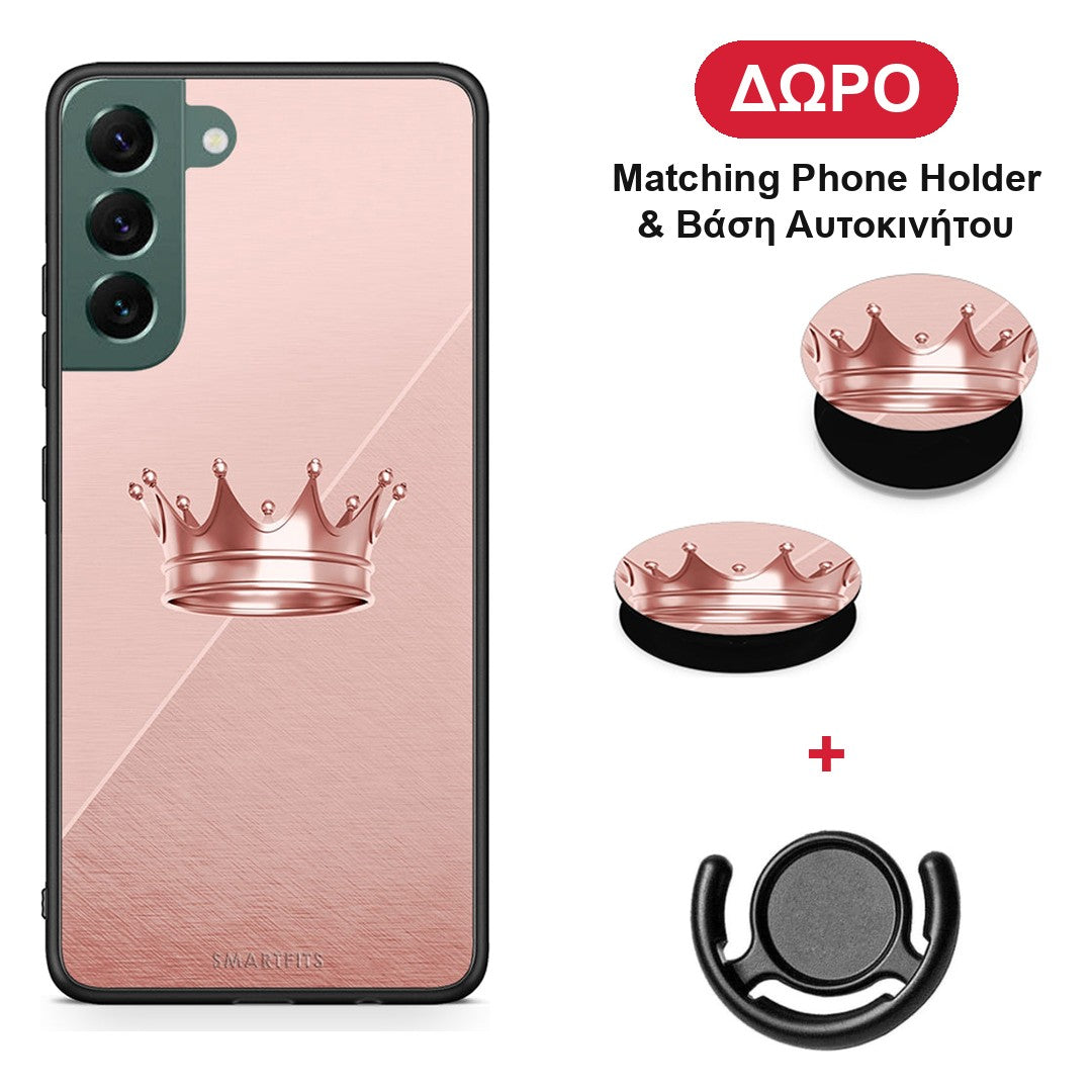 Minimal Crown - Samsung Galaxy S22 Plus θήκη + Δώρο Phone Holder & Βάση Αυτοκινήτου