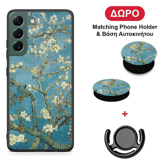 White Blossoms - Samsung Galaxy S22 Plus θήκη + Δώρο Phone Holder & Βάση Αυτοκινήτου