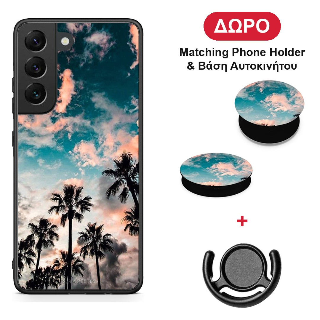 Summer Sky - Samsung Galaxy S22 θήκη + Δώρο Phone Holder & Βάση Αυτοκινήτου