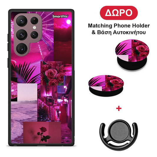 Collage Red Roses - Samsung Galaxy S22 Ultra θήκη + Δώρο Phone Holder & Βάση Αυτοκινήτου