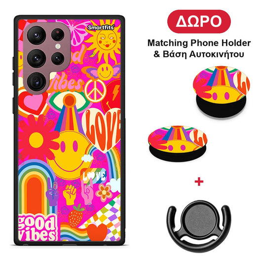 Hippie Love - Samsung Galaxy S22 Ultra θήκη + Δώρο Phone Holder & Βάση Αυτοκινήτου