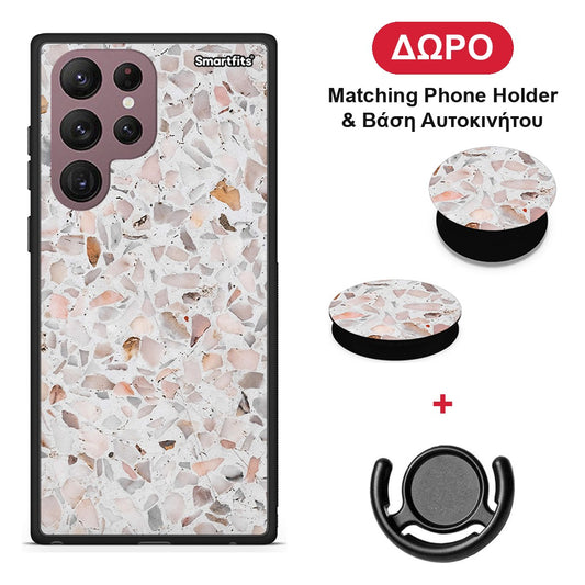 Marble Terrazzo - Samsung Galaxy S22 Ultra θήκη + Δώρο Phone Holder & Βάση Αυτοκινήτου