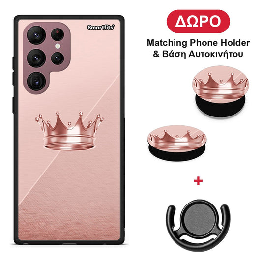 Minimal Crown - Samsung Galaxy S22 Ultra θήκη + Δώρο Phone Holder & Βάση Αυτοκινήτου