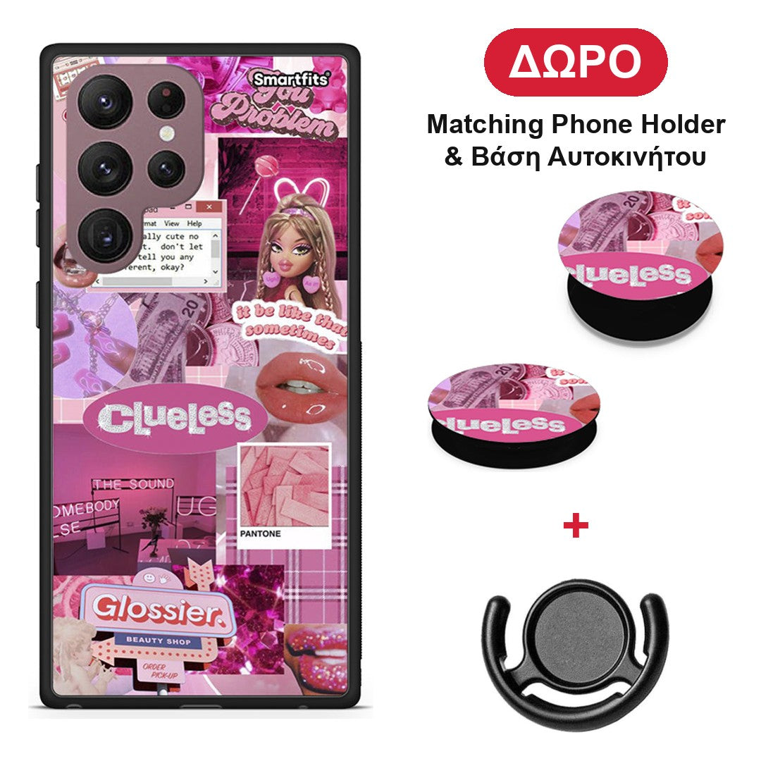 Pink Love - Samsung Galaxy S22 Ultra θήκη + Δώρο Phone Holder & Βάση Αυτοκινήτου