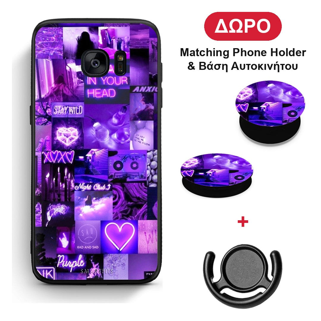 Collage Stay Wild - Samsung Galaxy S7 θήκη + Δώρο Phone Holder & Βάση Αυτοκινήτου