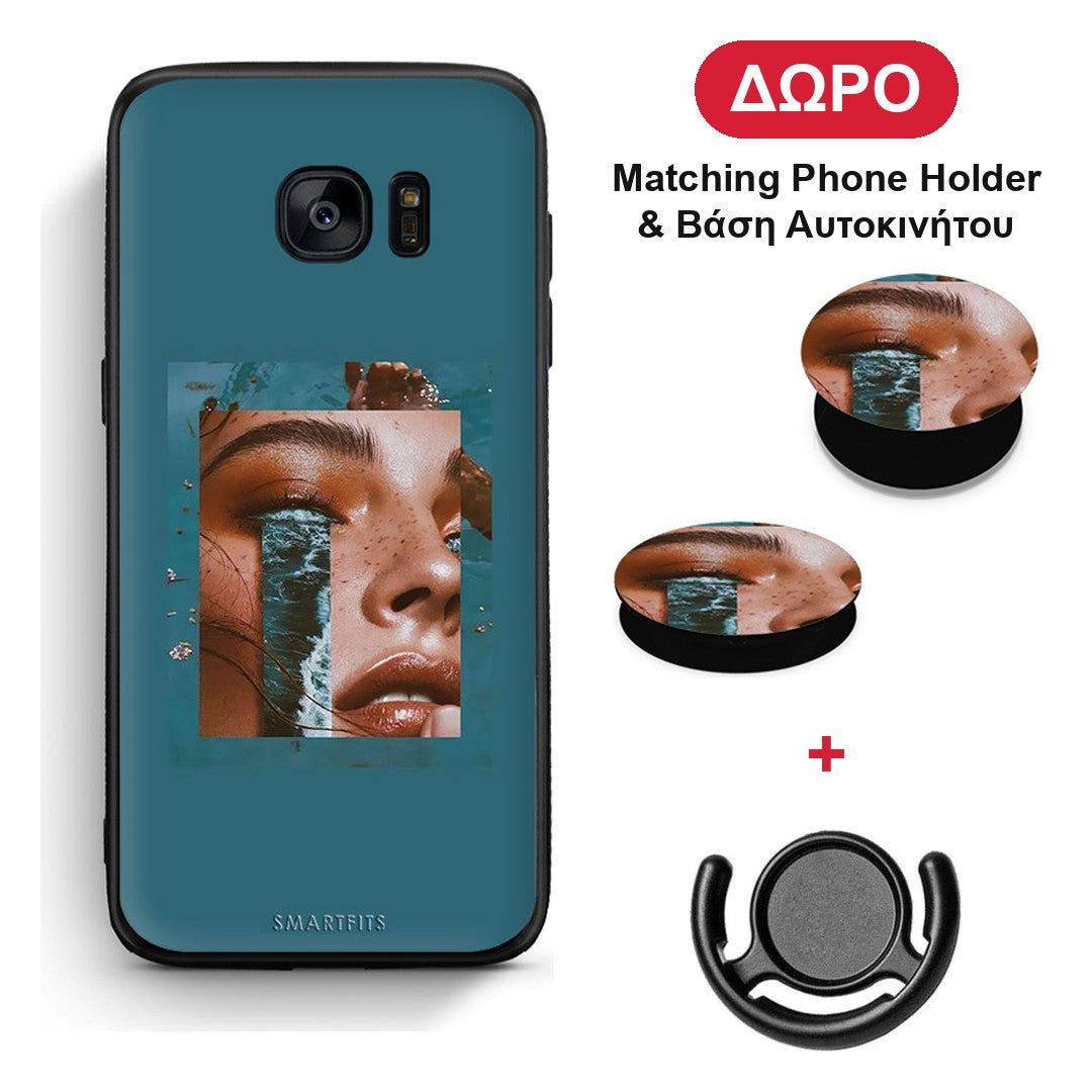 Cry An Ocean - Samsung Galaxy S7 θήκη + Δώρο Phone Holder & Βάση Αυτοκινήτου