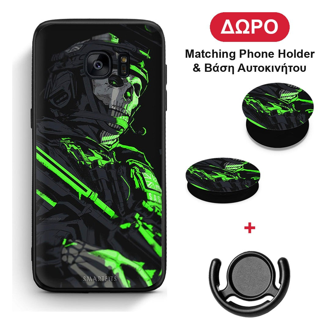 Green Soldier - Samsung Galaxy S7 θήκη + Δώρο Phone Holder & Βάση Αυτοκινήτου