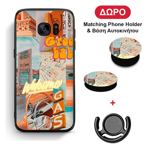 Groovy Babe - Samsung Galaxy S7 θήκη + Δώρο Phone Holder & Βάση Αυτοκινήτου