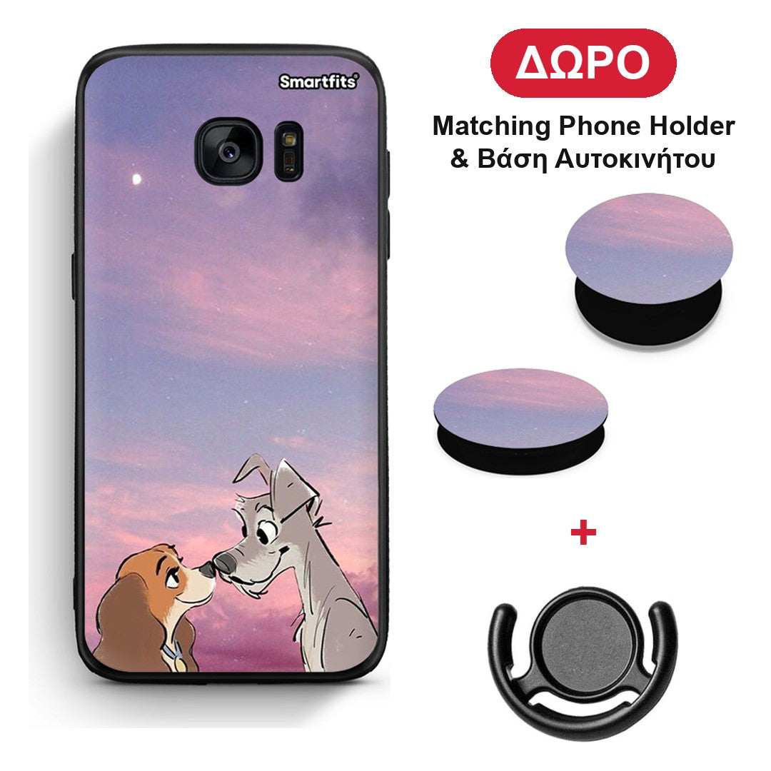 Lady And Tramp - Samsung Galaxy S7 θήκη + Δώρο Phone Holder & Βάση Αυτοκινήτου