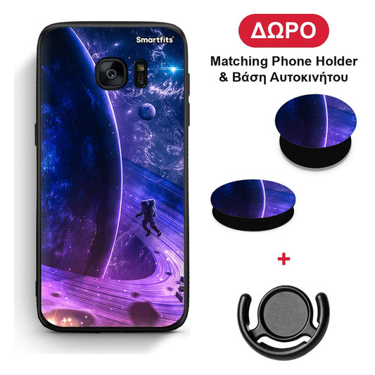 Lost Astronaut - Samsung Galaxy S7 θήκη + Δώρο Phone Holder & Βάση Αυτοκινήτου