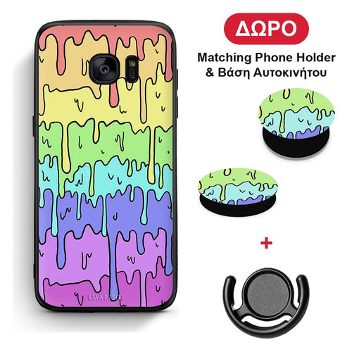 Melting Rainbow - Samsung Galaxy S7 θήκη + Δώρο Phone Holder & Βάση Αυτοκινήτου