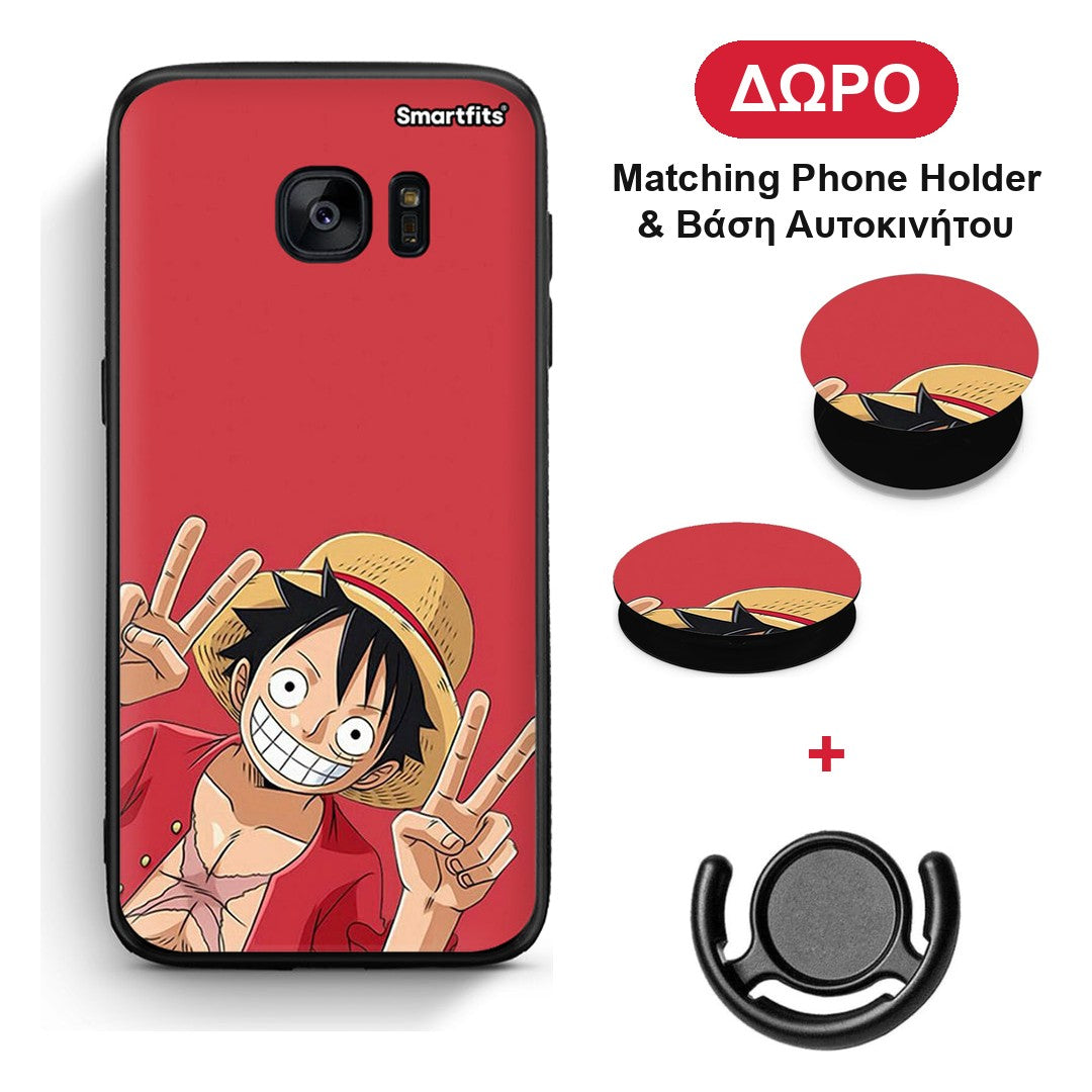 Pirate Luffy - Samsung Galaxy S7 θήκη + Δώρο Phone Holder & Βάση Αυτοκινήτου