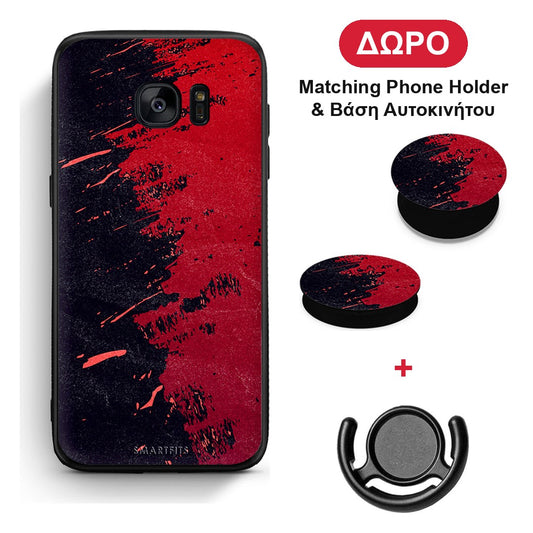 Red Paint - Samsung Galaxy S7 θήκη + Δώρο Phone Holder & Βάση Αυτοκινήτου