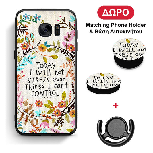Stress Over - Samsung Galaxy S7 θήκη + Δώρο Phone Holder & Βάση Αυτοκινήτου