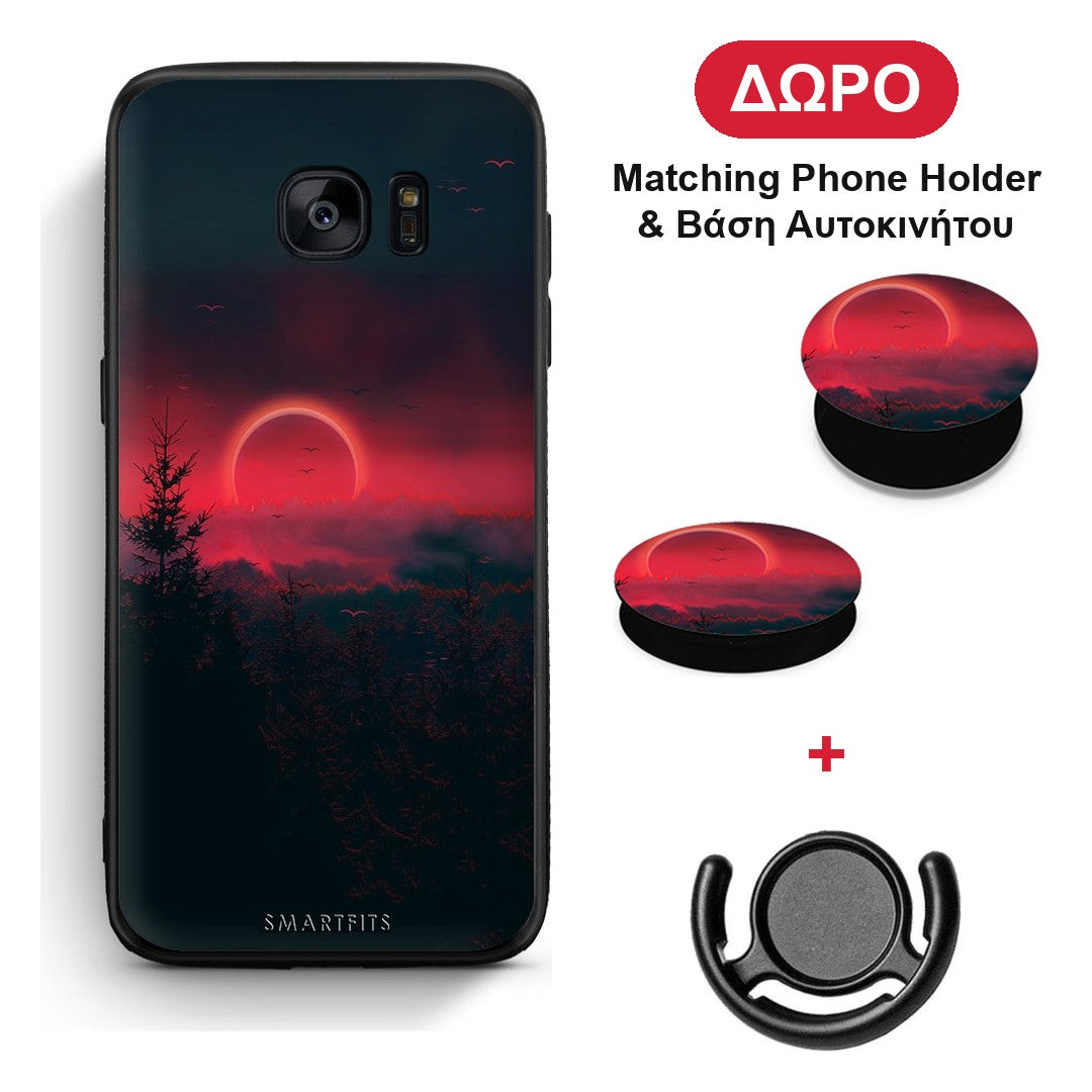 Tropic Sunset - Samsung Galaxy S7 θήκη + Δώρο Phone Holder & Βάση Αυτοκινήτου