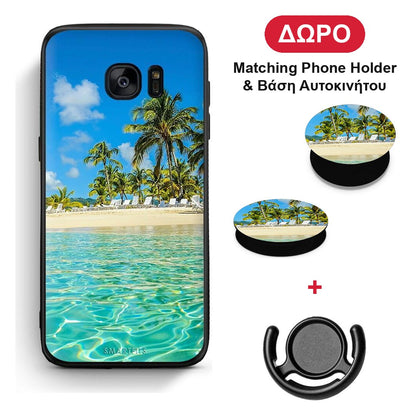 Tropical Vibes - Samsung Galaxy S7 θήκη + Δώρο Phone Holder & Βάση Αυτοκινήτου