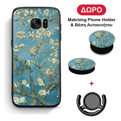 White Blossoms - Samsung Galaxy S7 θήκη + Δώρο Phone Holder & Βάση Αυτοκινήτου