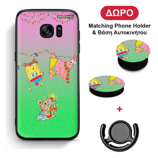 Xmas Lights - Samsung Galaxy S7 θήκη + Δώρο Phone Holder & Βάση Αυτοκινήτου