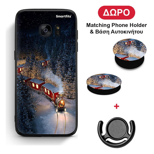 Xmas Train - Samsung Galaxy S7 θήκη + Δώρο Phone Holder & Βάση Αυτοκινήτου