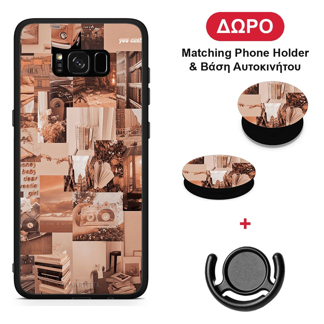 Collage You Can - Samsung Galaxy S8 θήκη + Δώρο Phone Holder & Βάση Αυτοκινήτου