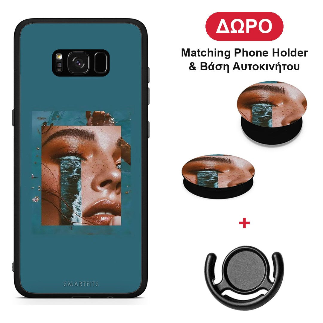 Cry An Ocean - Samsung Galaxy S8 θήκη + Δώρο Phone Holder & Βάση Αυτοκινήτου