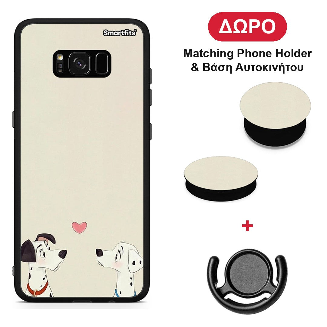 Dalmatians Love - Samsung Galaxy S8 θήκη + Δώρο Phone Holder & Βάση Αυτοκινήτου