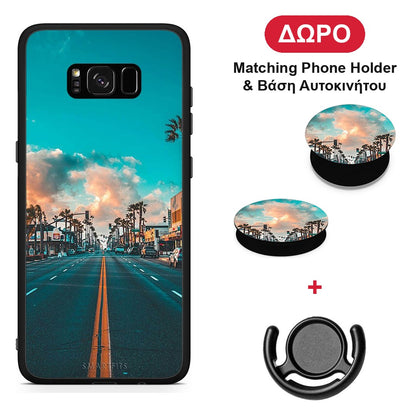 Landscape City - Samsung Galaxy S8 θήκη + Δώρο Phone Holder & Βάση Αυτοκινήτου