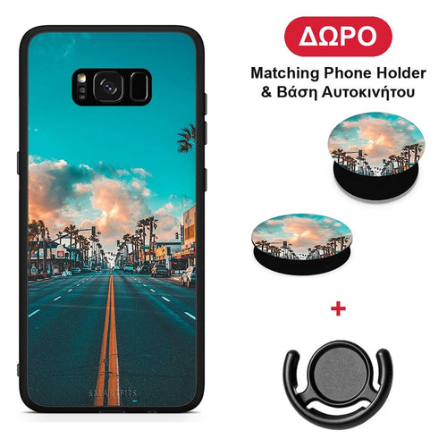 Landscape City - Samsung Galaxy S8 θήκη + Δώρο Phone Holder & Βάση Αυτοκινήτου
